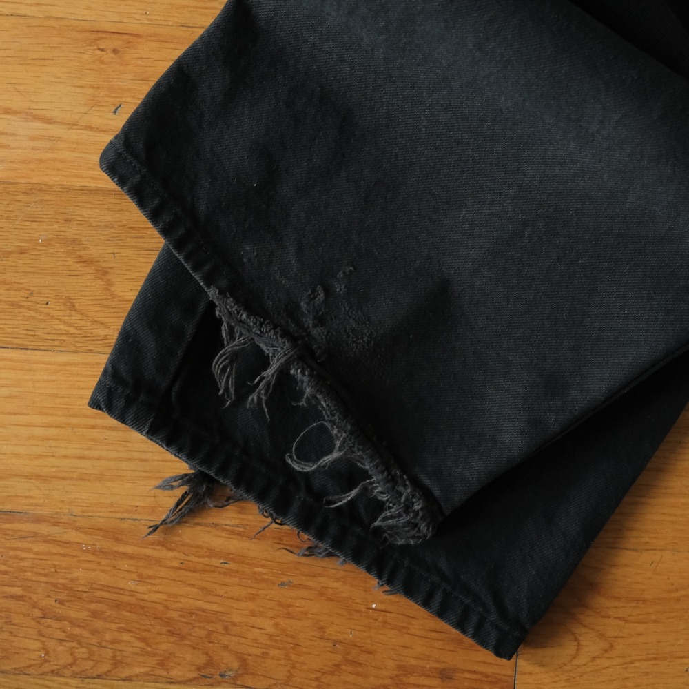Levis Baggy Fit Jeans Mens Black Raw Hem Vintage Y2K 33x30 Streetwear Skater - Picture 10 of 12